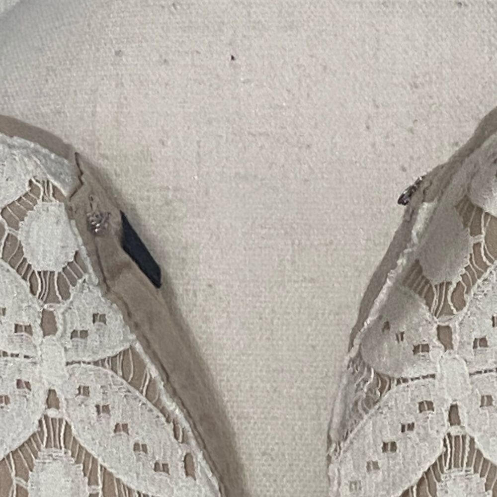 Apt. 9 Dress White Lace Overlay with Tan Lining Size Small - Picture 6 of 11